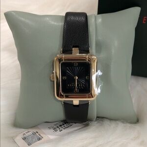 Ted Baker Black Strap Watch with Gold Details